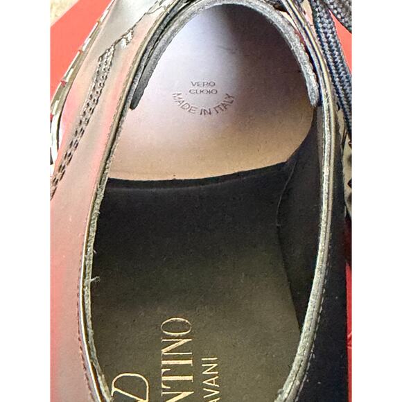 New Valentino Garavani Men Dress Shoes Derby Rockstud Size 42 US 9 $1270 SRP main image 5